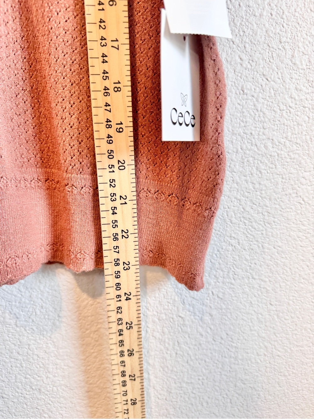 CeCe C’est La Vie Puff Sleeve Cardigan NWT Mocha Mousse Brown Balletcore L H39 - Picture 8 of 10